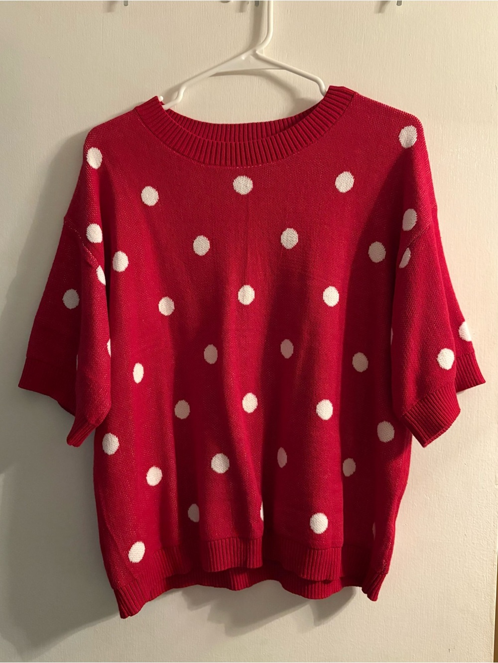 Brand New Dokotoo Polka Dot Short Sleeve Summer Sweater